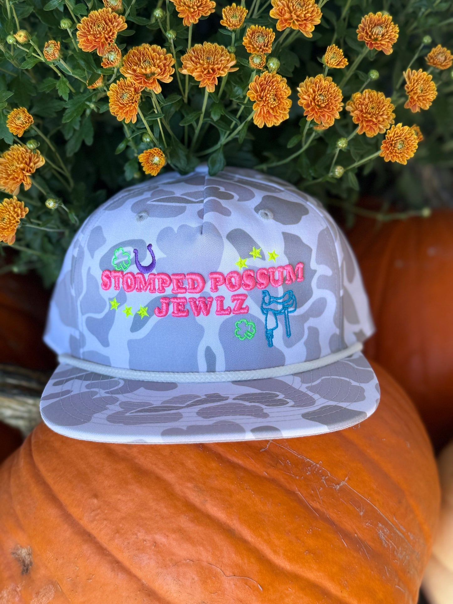 Camo Puff Letter Caps