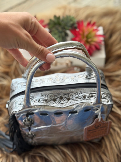 Silver Tooled Bag