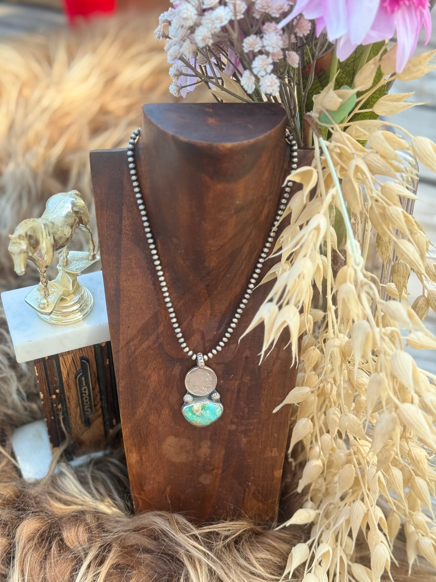 Buffalo Coin Necklace and 4mm 18”
