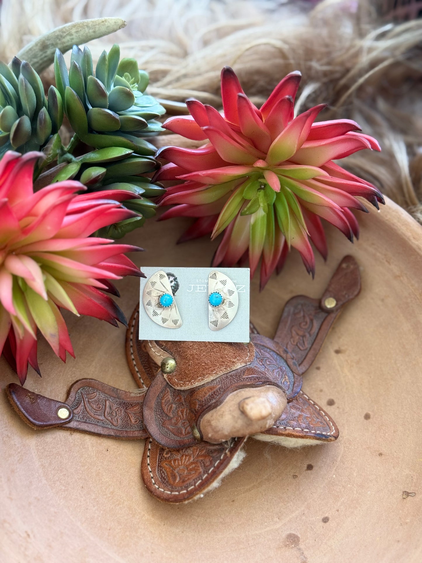 Half Stamped Studs