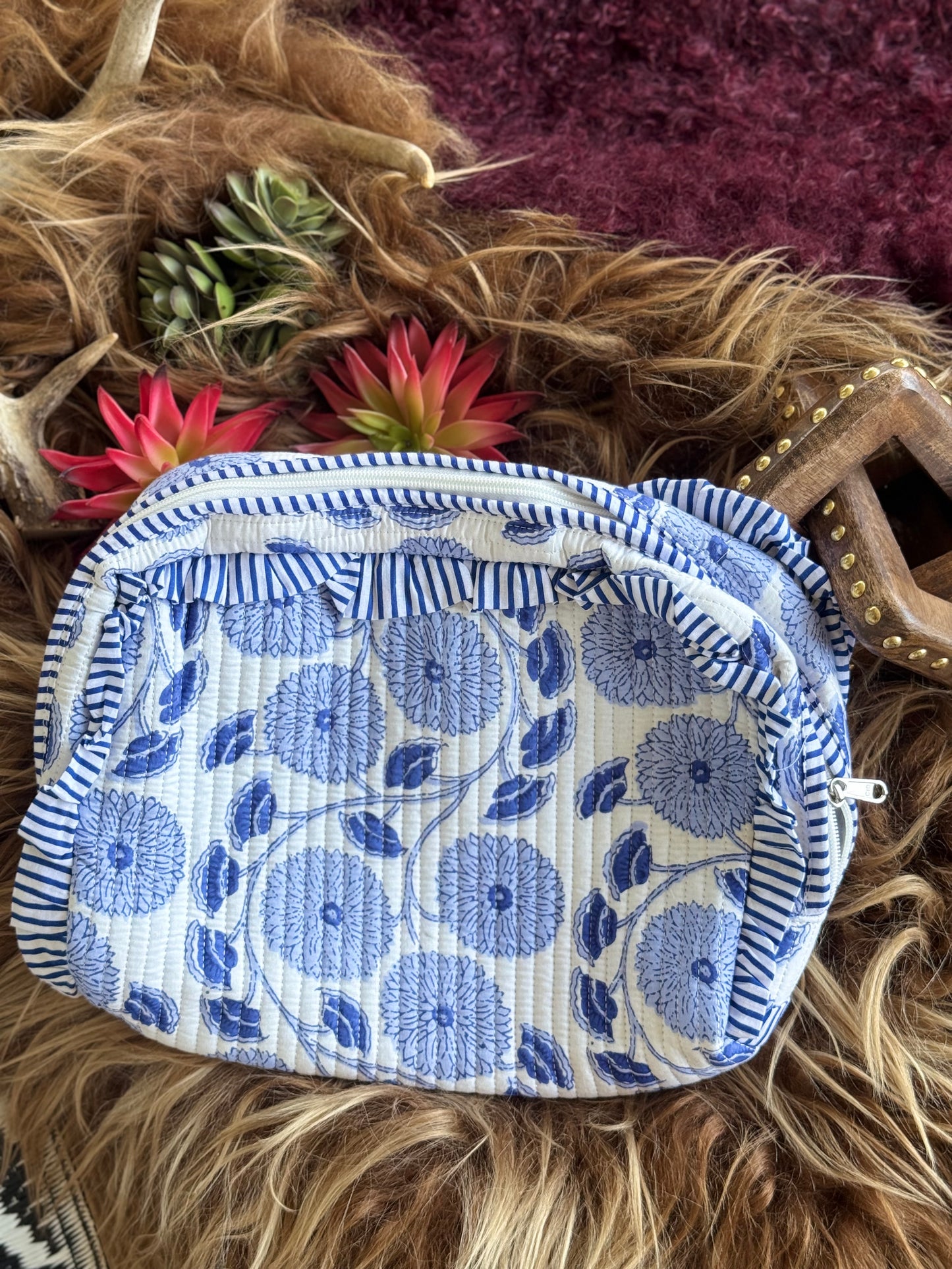Blue Floral Packing Bag