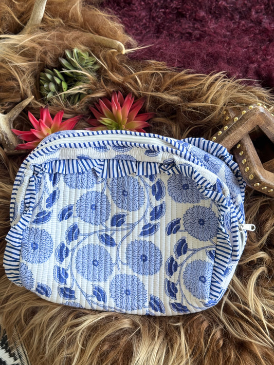 Blue Floral Packing Bag