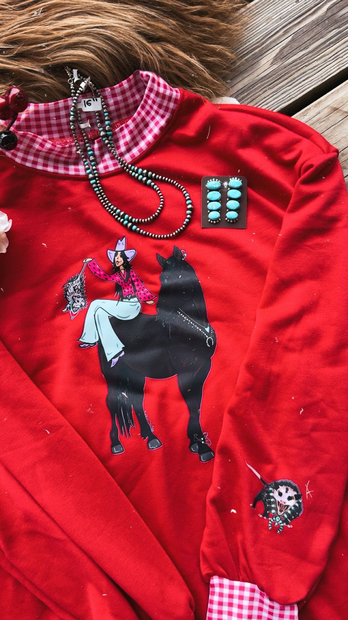 Red Horse with Possum Sleeve