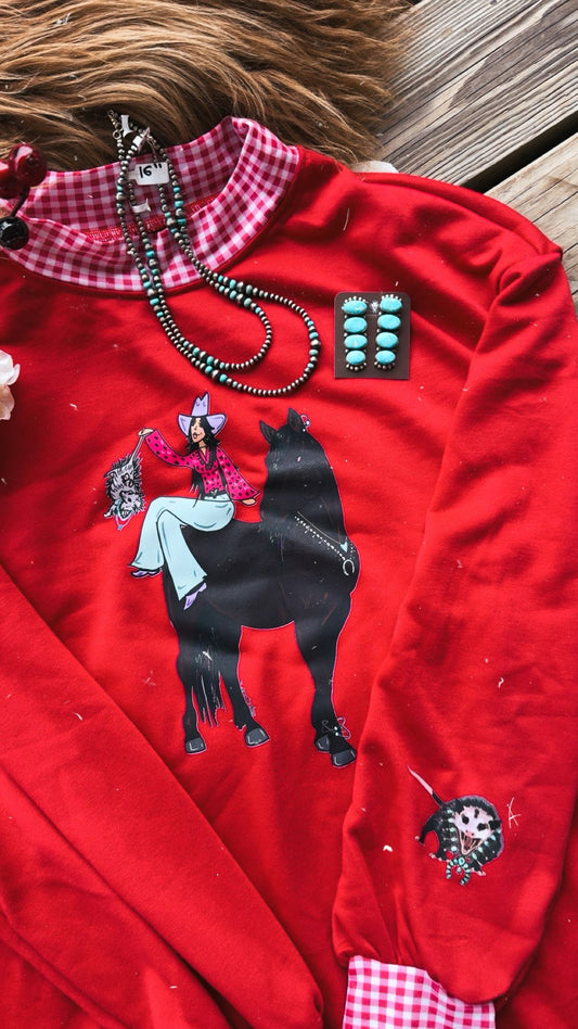 Red Horse with Possum Sleeve