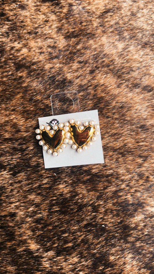 Gold Pearl Earrings